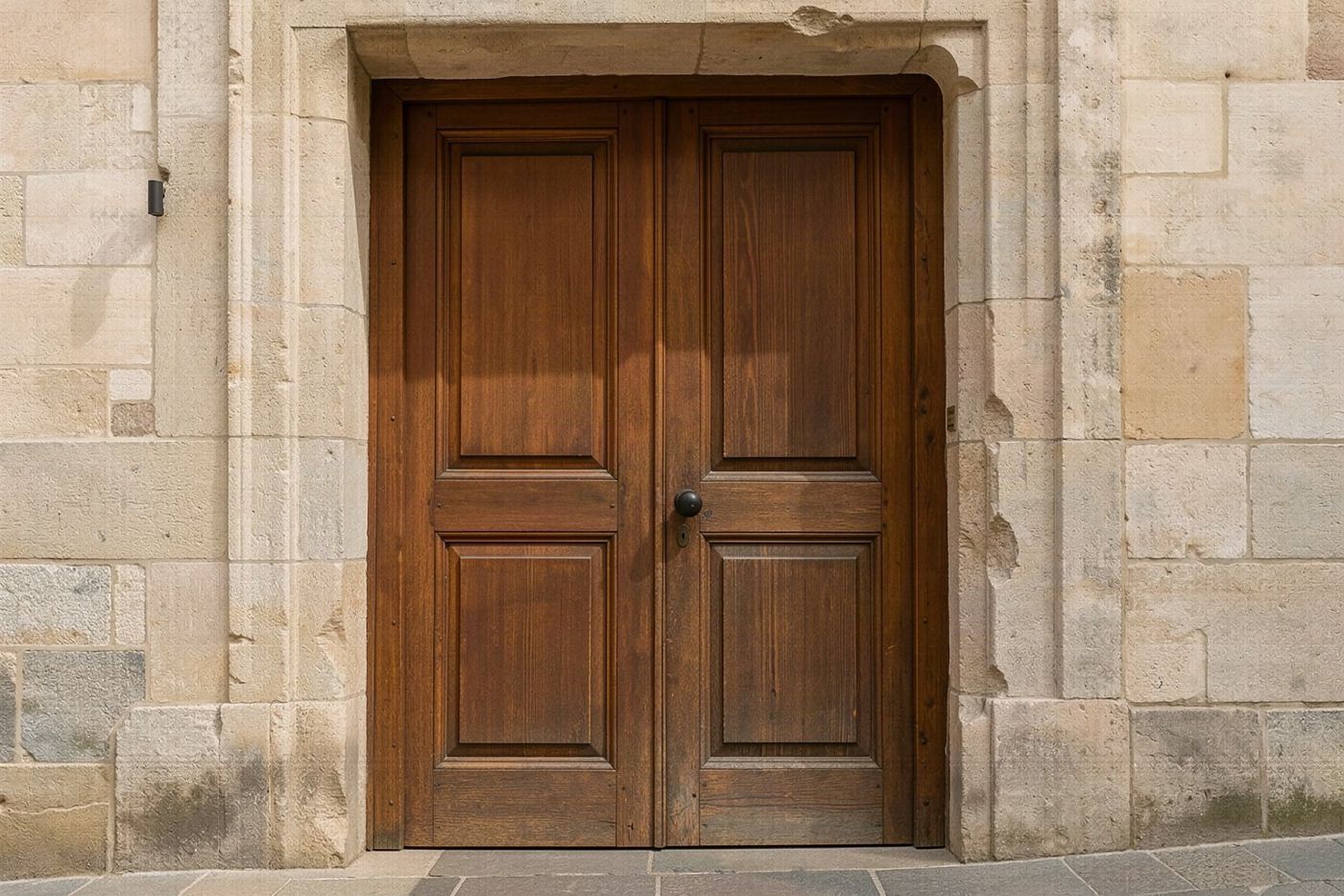 A museum entrance with its doors closed