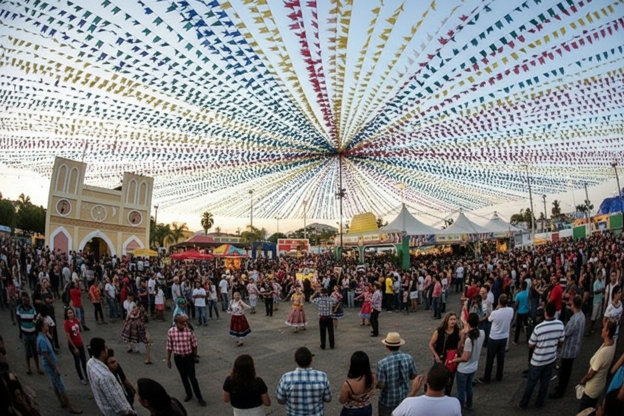 Ein Jahrmarkt während der São-João-Saison in Porto