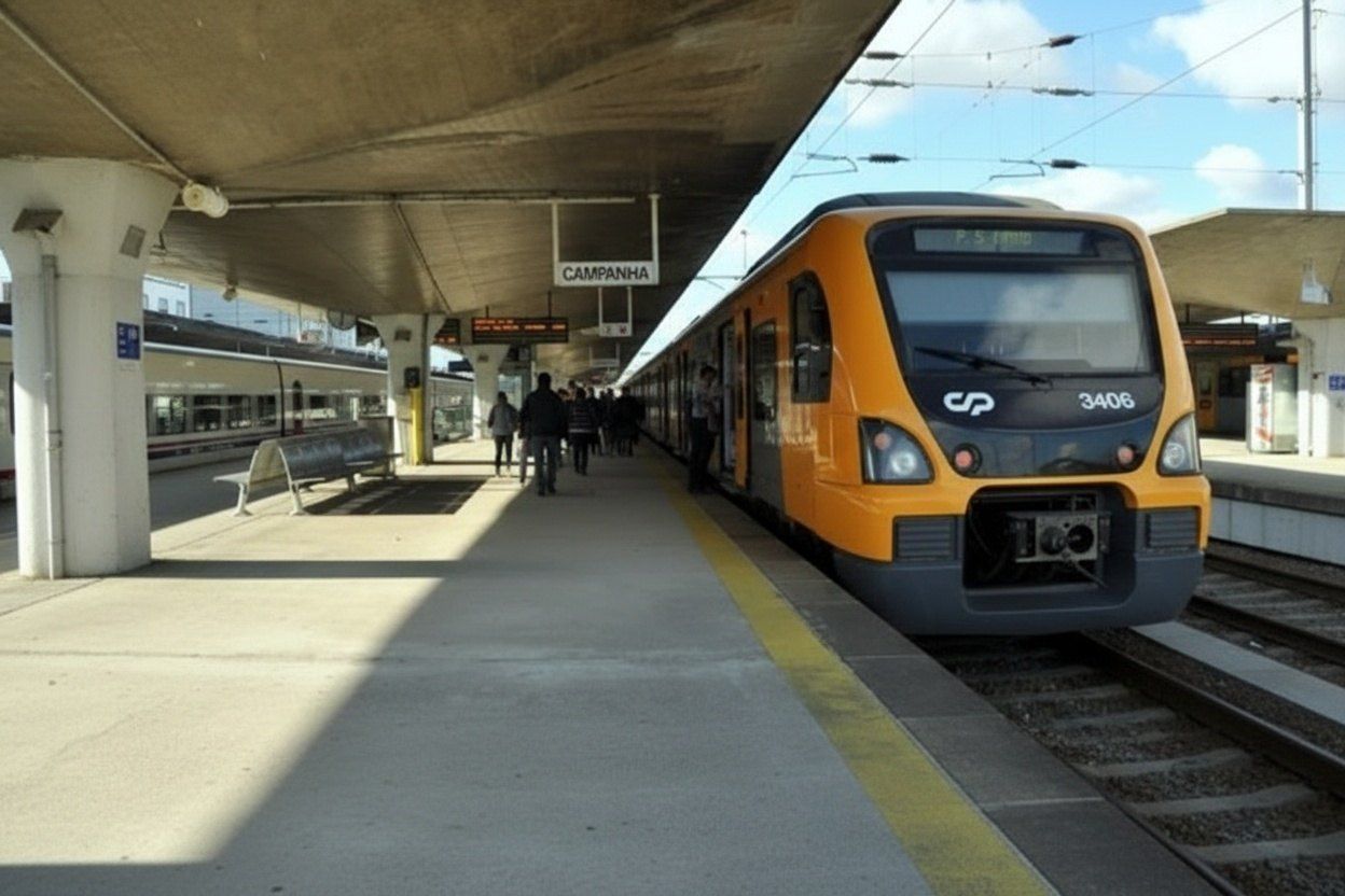A fast train on the Lisbon to Porto line