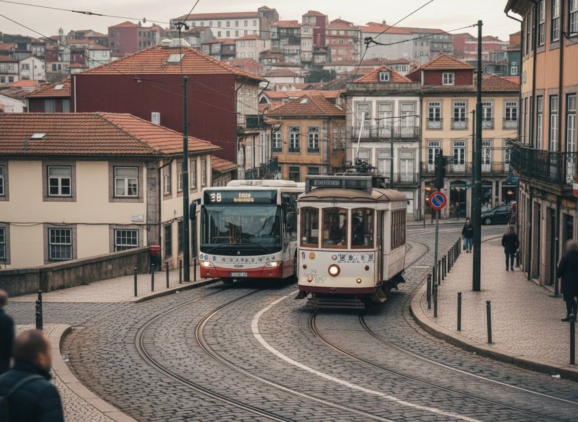 A historic tram on the Porto riverside