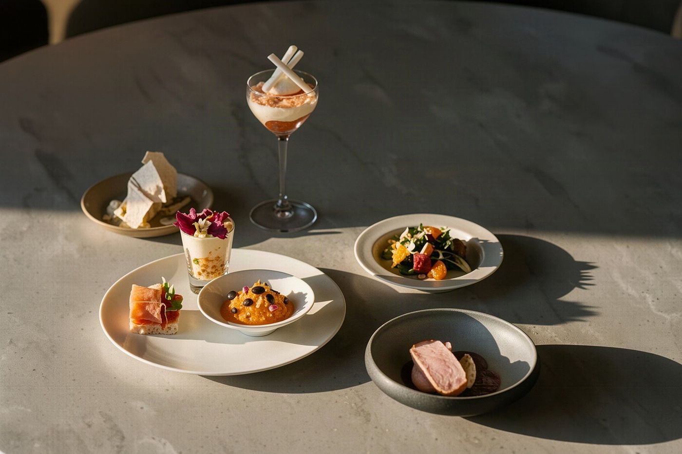 A tasting-menu course
