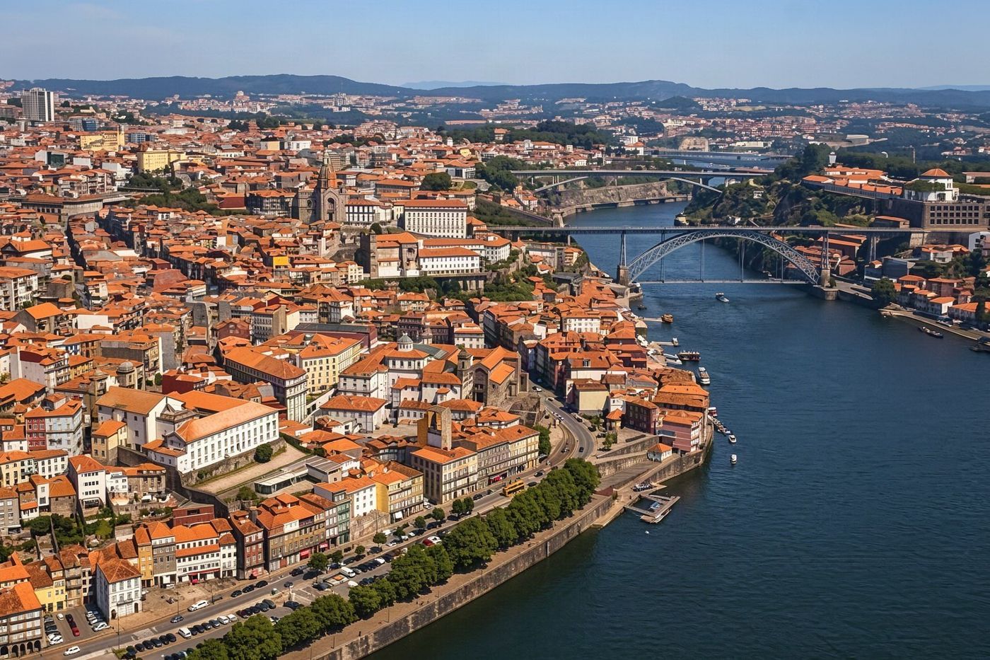 Porto from above, on the north bank of the Douro