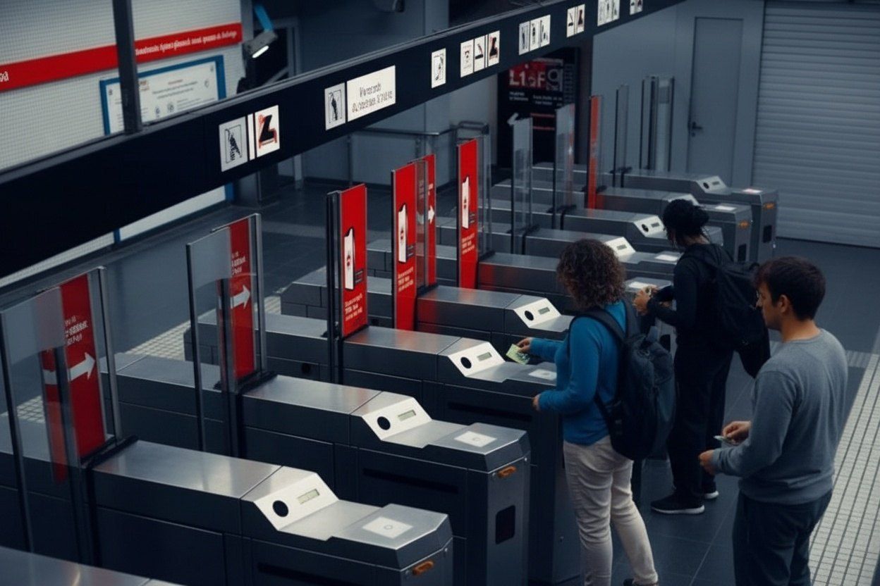 An Andante card at a Porto metro validator