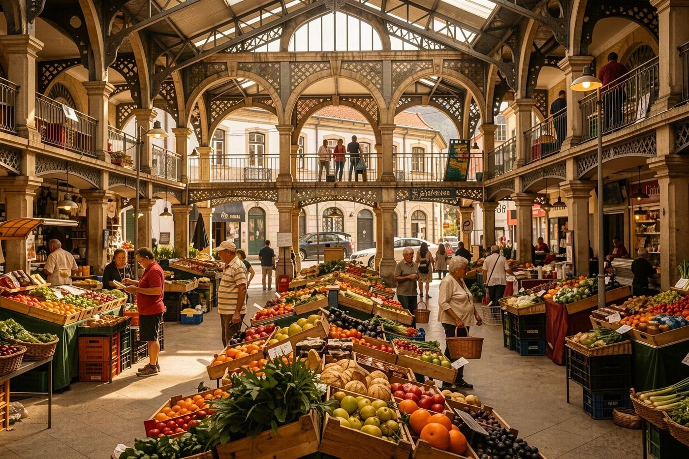 Stalls in the Bolhão market