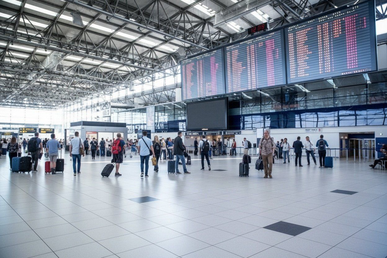 The arrivals hall at Porto airport